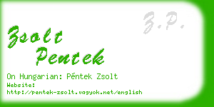 zsolt pentek business card